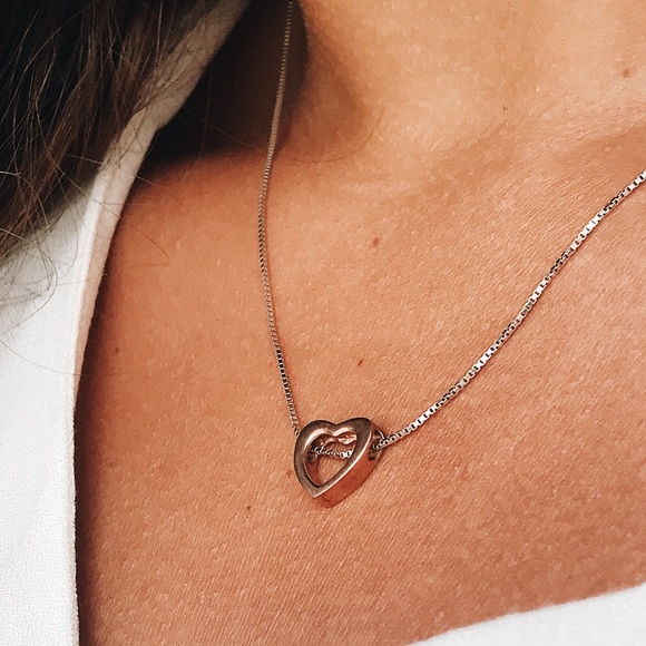 925 Sterling Silver Heart Necklace Dyadema Italy - Picture 9 of 15